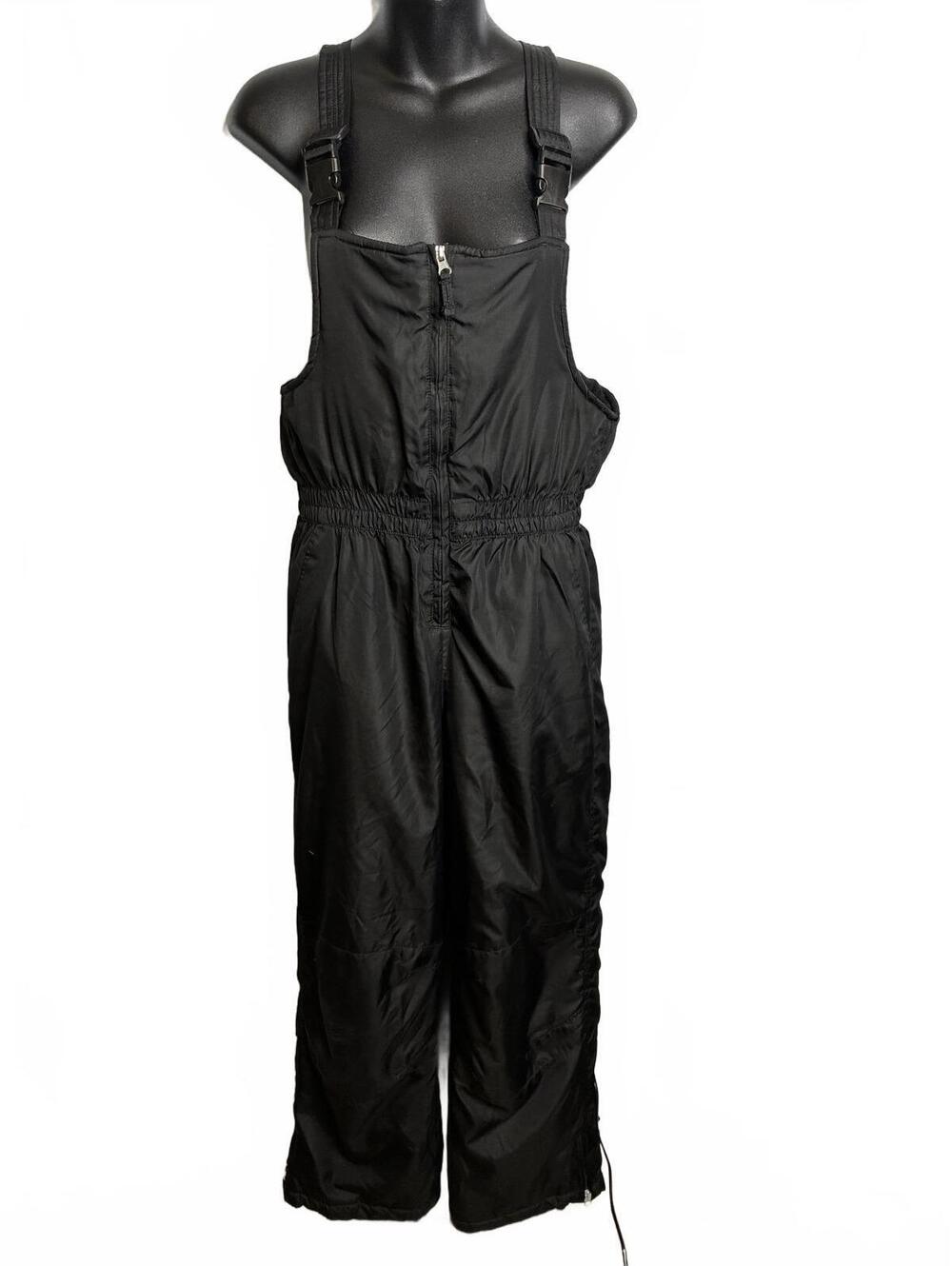 Faded Glory Kids XXL 18 Black Snow Bib Overalls Winter Pants Adjustable Straps